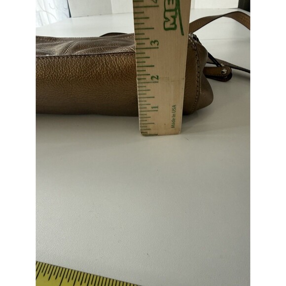 TIGNANELLO Metallic Leather Crossbody Bag bronze gold multi pouch - Picture 10 of 16